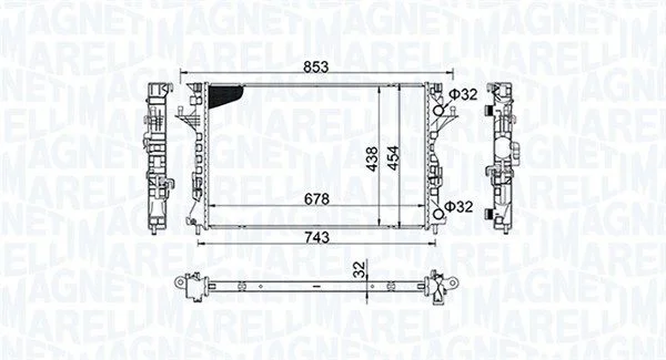 Radiator, engine cooling MAGNETI MARELLI 350213152200