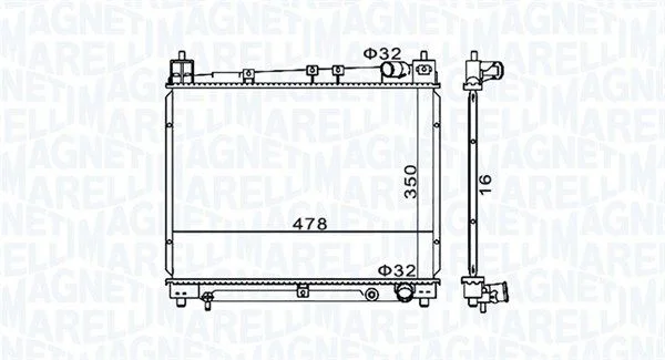Radiador, arrefecimento do motor MAGNETI MARELLI 350213152900