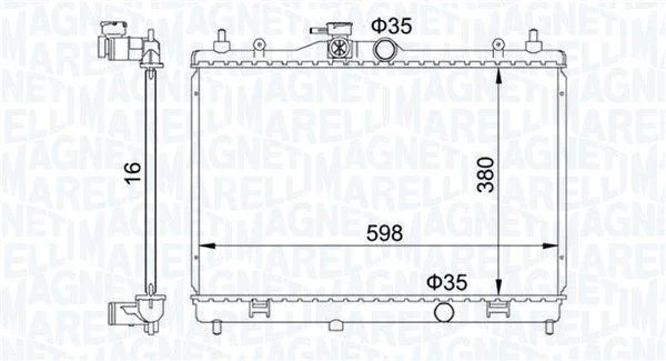 Radiador, arrefecimento do motor MAGNETI MARELLI 350213168300