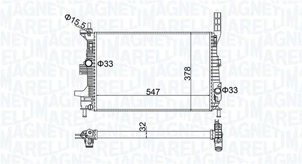 Radiador, arrefecimento do motor MAGNETI MARELLI 350213173800