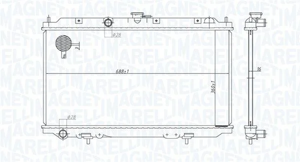 Radiator, engine cooling MAGNETI MARELLI 350213176200