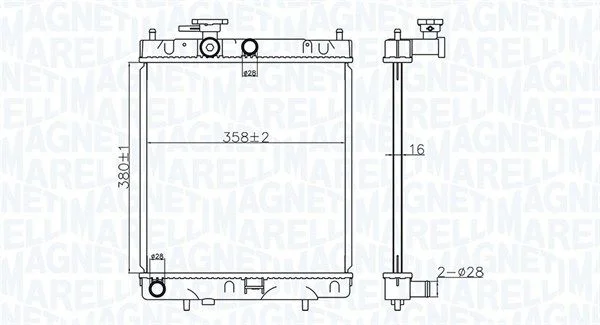 Radiator, engine cooling MAGNETI MARELLI 350213176400