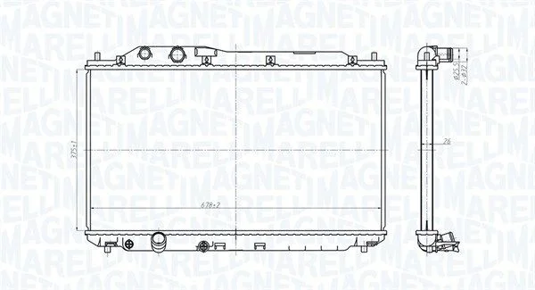 Radiator, engine cooling MAGNETI MARELLI 350213178700