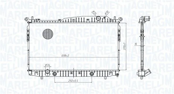 Radiator, engine cooling MAGNETI MARELLI 350213179600