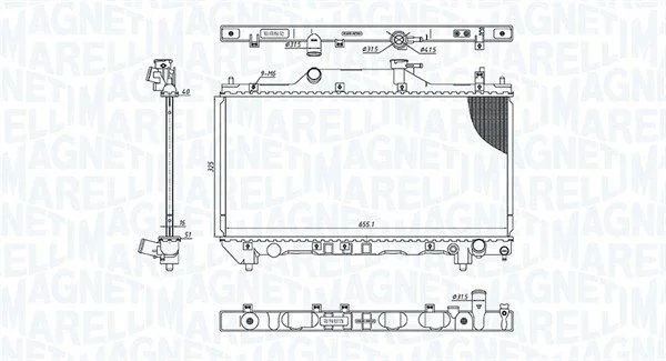 Radiador, arrefecimento do motor MAGNETI MARELLI 350213186200