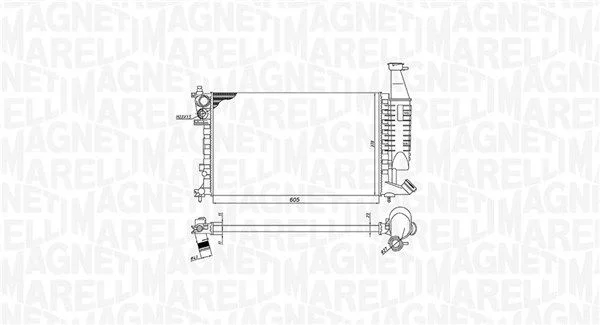 Radiator, engine cooling MAGNETI MARELLI 350213186400