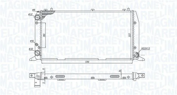 Radiator, engine cooling MAGNETI MARELLI 350213188700