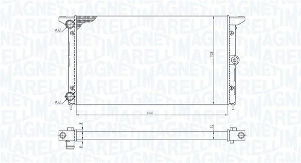 Radiator, engine cooling MAGNETI MARELLI 350213190100