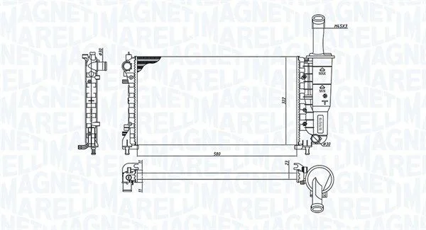 Radiator, engine cooling MAGNETI MARELLI 350213194200