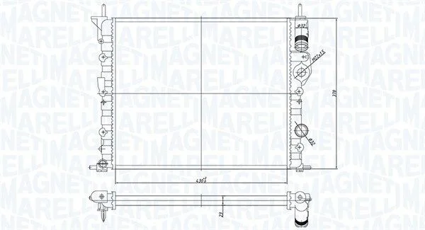 Radiator, engine cooling MAGNETI MARELLI 350213194700
