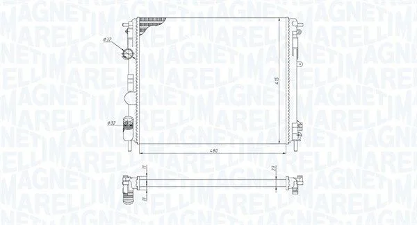 Radiator, engine cooling MAGNETI MARELLI 350213195200