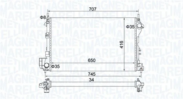 Radiador, arrefecimento do motor MAGNETI MARELLI 350213195700