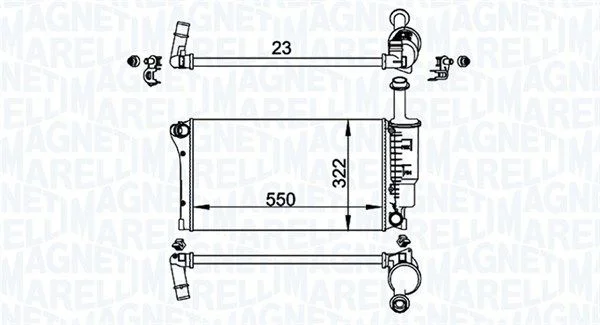Radiator, engine cooling MAGNETI MARELLI 350213196200
