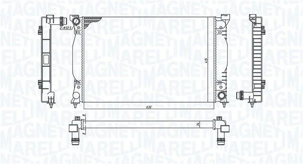 Radiator, engine cooling MAGNETI MARELLI 350213196700