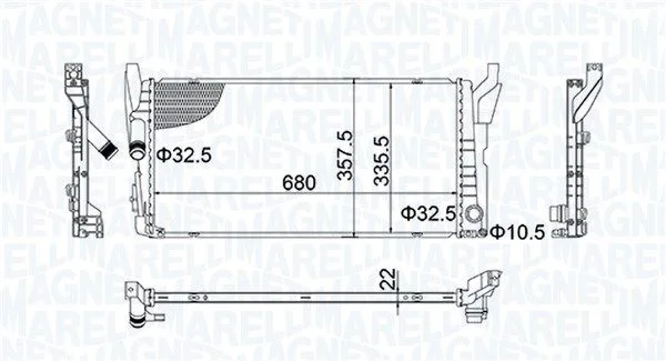 Radiador, arrefecimento do motor MAGNETI MARELLI 350213202900
