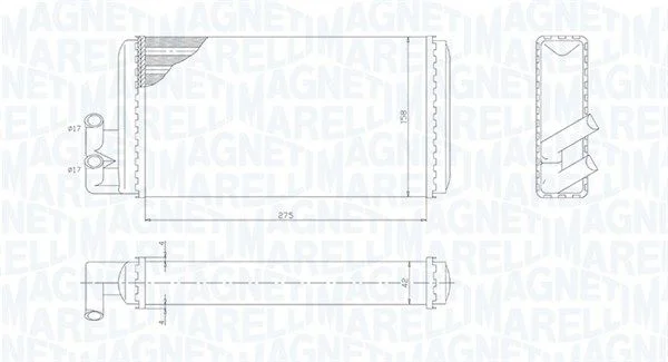 Permutador de calor, aquecimento interior MAGNETI MARELLI 350218403000