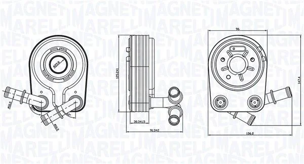 Oil Cooler, engine oil MAGNETI MARELLI 350300000100
