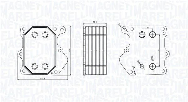 Oil Cooler, engine oil MAGNETI MARELLI 350300000500
