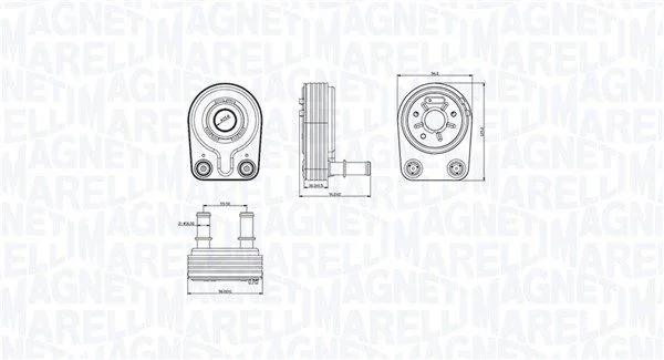 Oil Cooler, engine oil MAGNETI MARELLI 350300001400