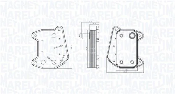 Oil Cooler, engine oil MAGNETI MARELLI 350300001800