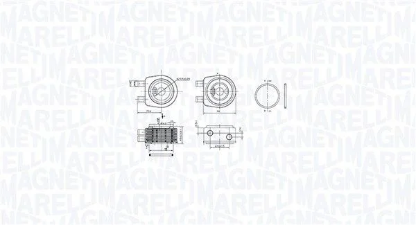 Oil Cooler, engine oil MAGNETI MARELLI 350300001900