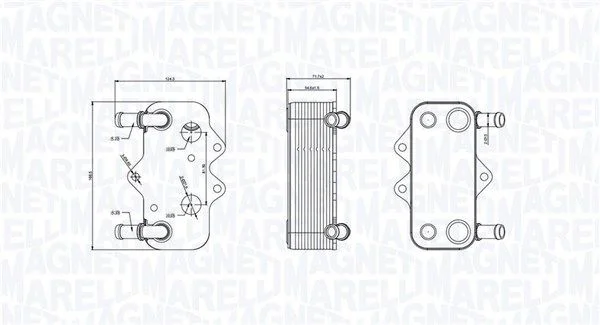 Oil Cooler, engine oil MAGNETI MARELLI 350300002100