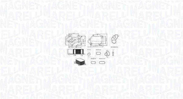 Oil Cooler, engine oil MAGNETI MARELLI 350300002700