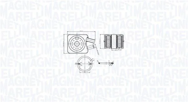 Oil Cooler, engine oil MAGNETI MARELLI 350300003200