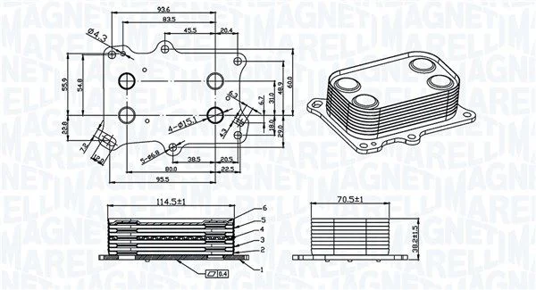 Arrefecedor de óleo, óleo do motor MAGNETI MARELLI 350300004300