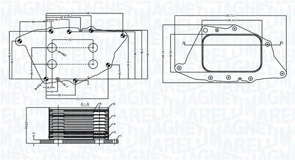 Arrefecedor de óleo, óleo do motor MAGNETI MARELLI 350300004900
