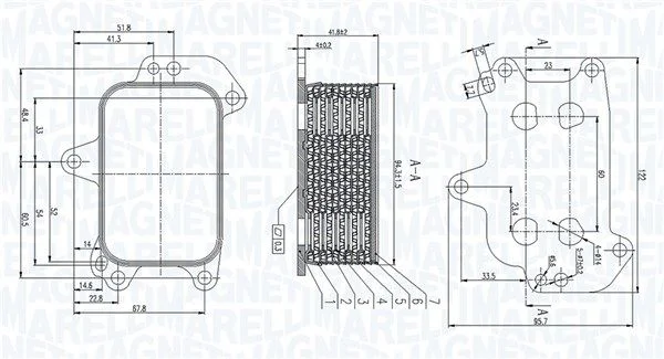 Oil Cooler, engine oil MAGNETI MARELLI 350300005100