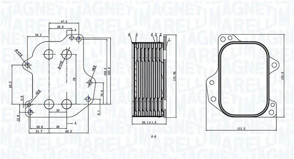 Arrefecedor de óleo, óleo do motor MAGNETI MARELLI 350300005700