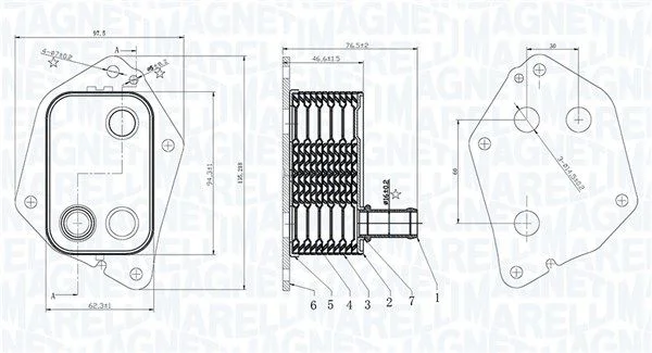 Oil Cooler, engine oil MAGNETI MARELLI 350300006000