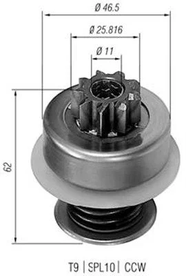 Pinhão, motor de arranque MAGNETI MARELLI 940113020088