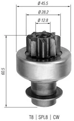 Pinhão, motor de arranque MAGNETI MARELLI 940113020097