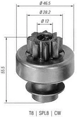 Pinhão, motor de arranque MAGNETI MARELLI 940113020130
