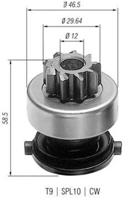 Pinhão, motor de arranque MAGNETI MARELLI 940113020136
