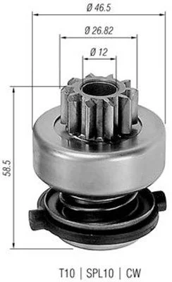 Pinhão, motor de arranque MAGNETI MARELLI 940113020149