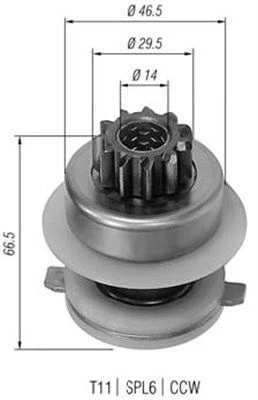 Pinhão, motor de arranque MAGNETI MARELLI 940113020155