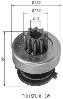 Pinhão, motor de arranque MAGNETI MARELLI 940113020166
