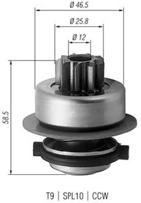 Pinhão, motor de arranque MAGNETI MARELLI 940113020171
