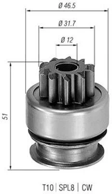 Pinhão, motor de arranque MAGNETI MARELLI 940113020177
