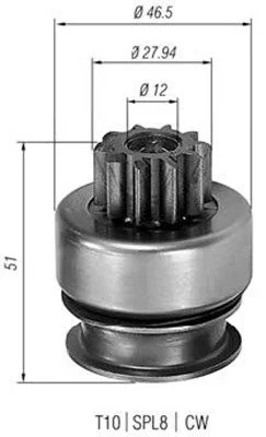 Pinhão, motor de arranque MAGNETI MARELLI 940113020178