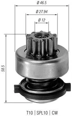 Pinhão, motor de arranque MAGNETI MARELLI 940113020191