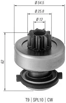 Pinhão, motor de arranque MAGNETI MARELLI 940113020192