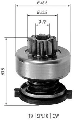 Pinhão, motor de arranque MAGNETI MARELLI 940113020226