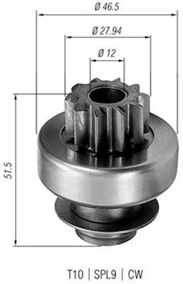 Pinhão, motor de arranque MAGNETI MARELLI 940113020227