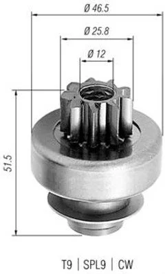 Pinhão, motor de arranque MAGNETI MARELLI 940113020240