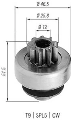 Pinhão, motor de arranque MAGNETI MARELLI 940113020248