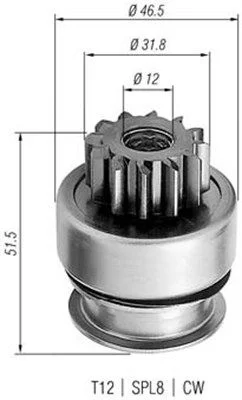 Pinhão, motor de arranque MAGNETI MARELLI 940113020261
